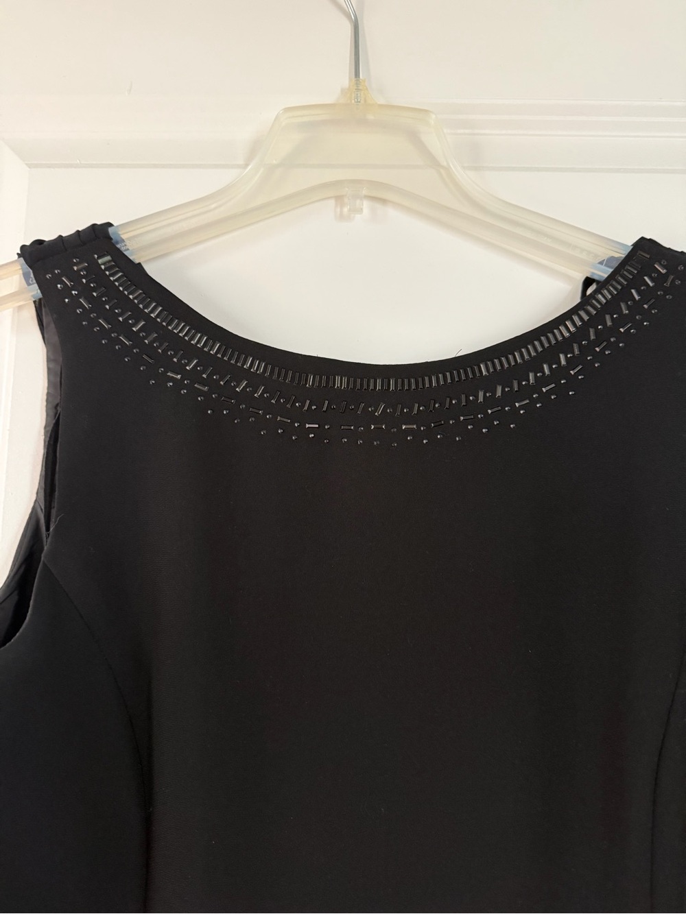 Dress Barn Black Sleeveless Tank with Beaded Trim